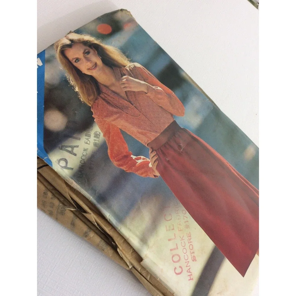 1980s Butterick See & Sew 3406 VTG Sewing Pattern Womens Top Skirt Size 8 10 12